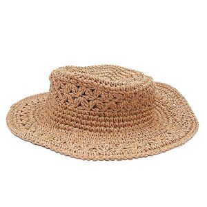 A New Day Womens Natural Color Tan Chateau Panama Wide Floppy Brim Sun Beach Hat